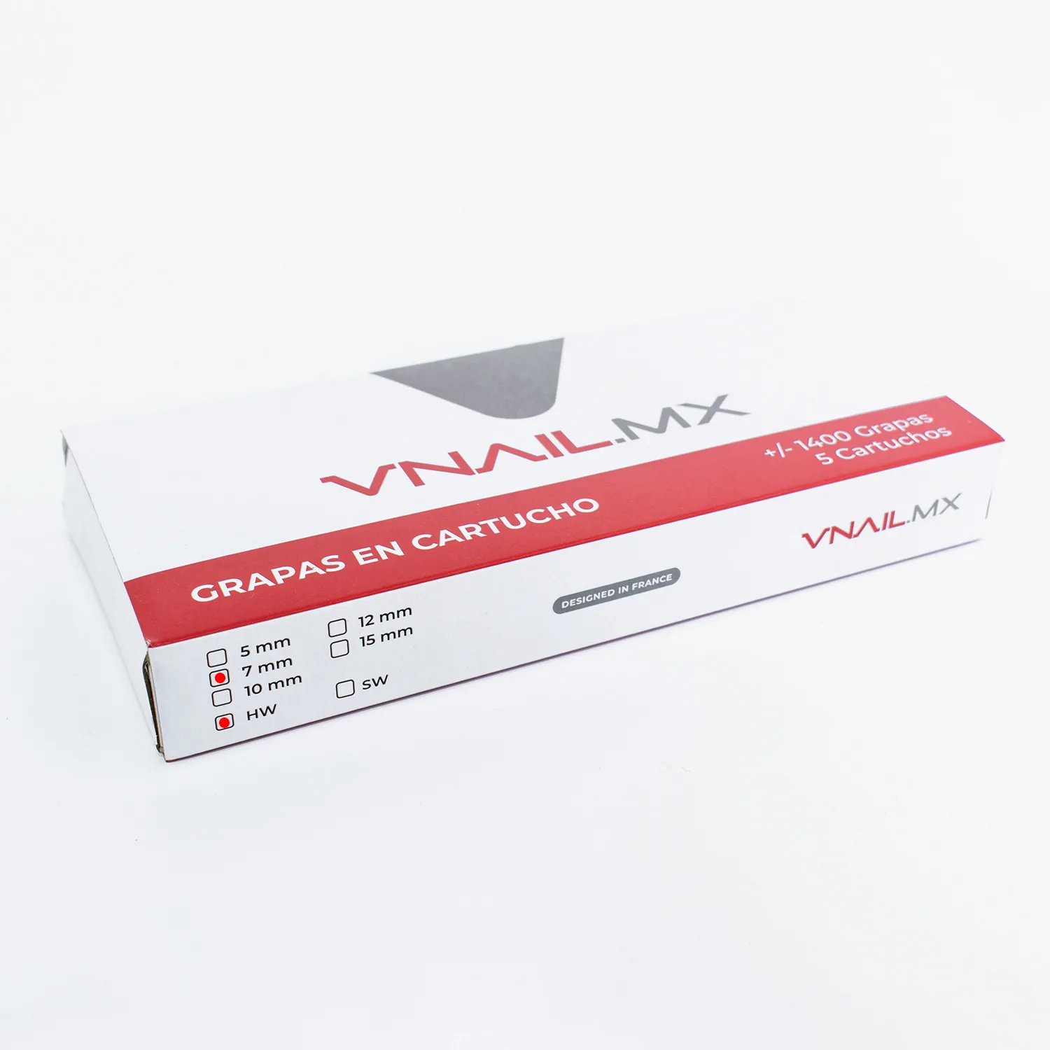 Grapa VNAIL en cargador HW de medida 7mm (5 cartuchos) – Grapas de ensamble M&M Box